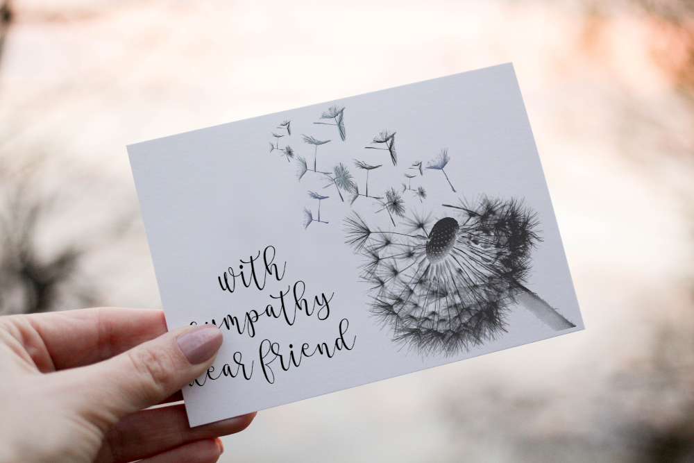 With Sympathy Dear Friend Card, Death Acknowledgement Card